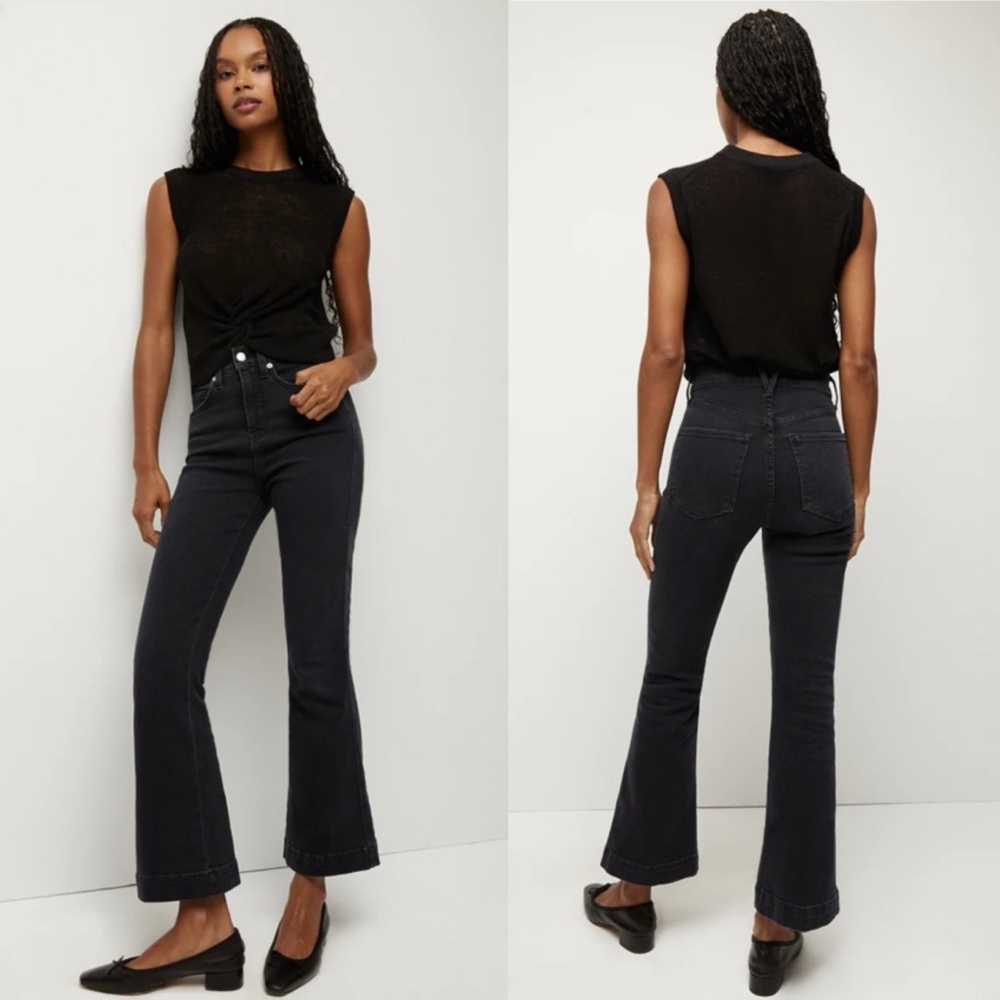 Veronica Beard Carson Kick Flare Jean in Washed Onyx size 30
